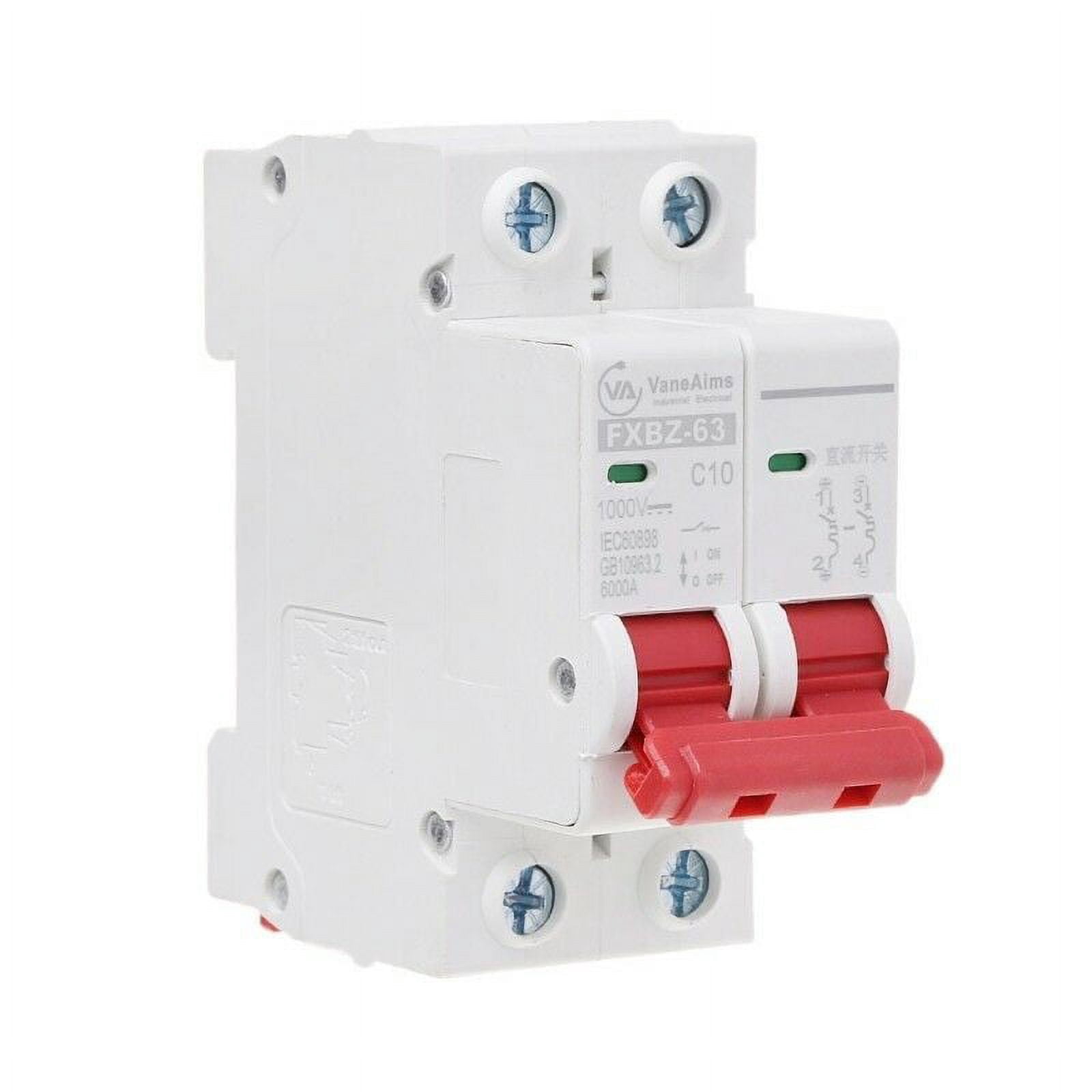 2P DC1000V Solar Miniature Circuit Breaker 10A/16A/32A/50A/63A DC Photovoltaic MCB
