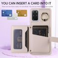 thumbnail image 3 of Phone Case for Samsung Galaxy S20 Plus S20+ 5G Wallet Cover with Screen Protector Ring Stand Credit Card Holder Slot Crossbody Strap Cell S20+5G S20plus 20S + S2O S 20 20+ G5 Women Girls Men Beige, 3 of 7