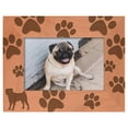 thumbnail image 2 of ThisWear Gifts For All By Rachel Olevia Dog Lover Gift Pug Silhouette Paw Prints Natural Wood Engraved 4x6 Landscape Picture Frame Wood, 2 of 7