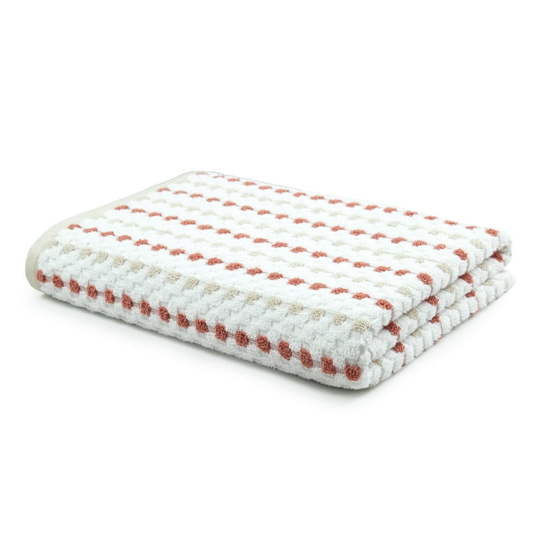 Mainstays Performance Bath Towels, Terra Cotta Dot, 54 x 30 inches