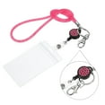 thumbnail image 3 of Uxcell Rhinestone Lanyard Crystal Retractable Keys Strap Keychain Pink 1 Set, 3 of 6