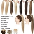 thumbnail image 4 of SEGO Clip in Hair Extensions Human Hair 100% Remy Human Hair Wrap Around Ponytail Extension Thick Long Straight Hairpiece with Comb Magic Paste Pony Tail, 4 of 7