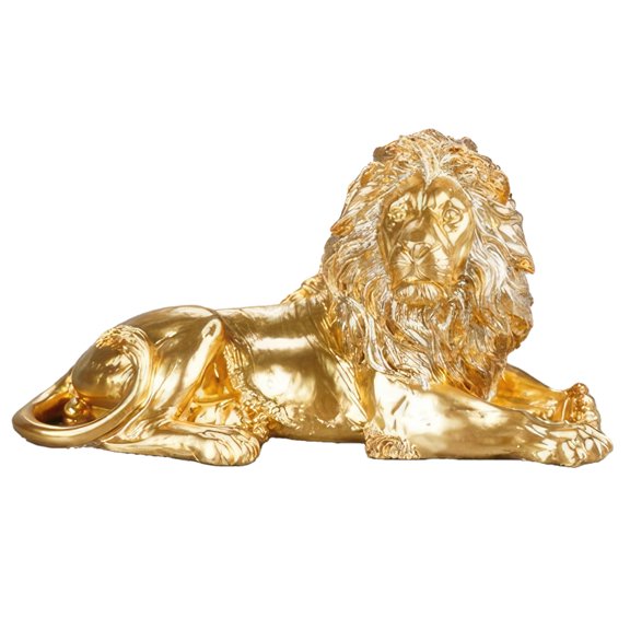 FC Design 8"W Golden Lion Laying Figurine Statue Sculpture Ornament Decoration Home/Room Decor and Unique Gift Ideas for Housewarming, Holidays and Birthdays