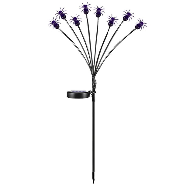 Luces de luciérnaga con energía solar LED Luces de camino de Halloween para patio (8LED-2 piezas)