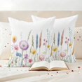 thumbnail image 3 of Outdoor Pillow Covers Spring Wildflower Watercolor Floral Waterproof Pillow Cases 20x20 Set of 2, Pastoral Garden Flower Art Throw Pillow Cover Pillowcase for Patio Balcony Couch Garden, 3 of 9