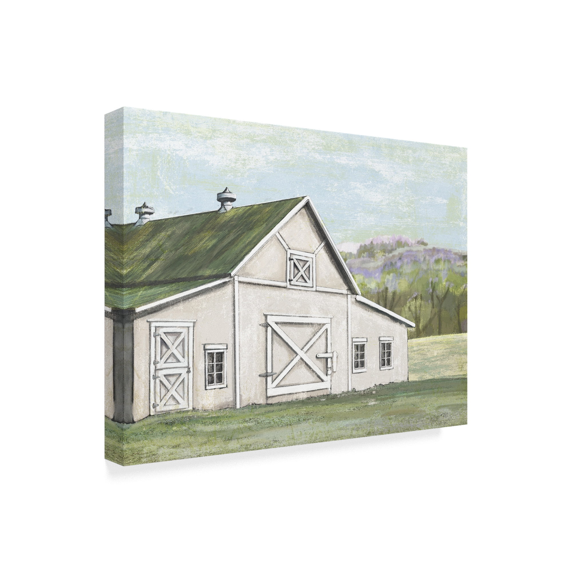 Trademark Fine Art 'Field Barn in Spring' Canvas Art by Art Licensing Studio