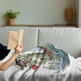 thumbnail image 3 of Japanese Dragon Soft Flannel Fleece Throw Blanket, Far Eastern Water Dragon Splashing Waves Creature, Cozy Plush for Indoor and Outdoor Use, 50" x 70", Pale Green Vermilion, by Ambesonne, 3 of 5