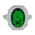 thumbnail image 2 of Bling Jewelry Womens Vintage 15CTW Oval Solitaire CZ Green Statement Ring, 2 of 5