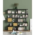thumbnail image 2 of HOMEFORT 5-Tier Geometric Bookcase,S Shaped Bookshelf, Wood Decorative Storage Shelving, Modern Freestanding Display Shelves, Tall Book Shelf Unit for Living Room Bedroom, Black, 2 of 8