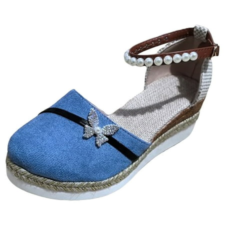 

Rhinestone Sandals for Women Flat Women s Wedge Casual Sandals Butterfly Pearl Fashion Casual Shoes Bridesmaid Proposal Gifts