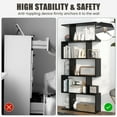 thumbnail image 4 of Topbuy 2pcs 5-Tier Geometric Bookshelf Wooden Decorative Display Shelf w/Large Capacity Freestanding S-shaped Bookcase Black, 4 of 6