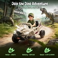 thumbnail image 4 of Xuanlur 12V Dinosaur Ride on UTV, Kids Electric Car w/Parent Control, 70W Motors, 3-Horn Dinosaur Design, Rear Light & Flag, Front Bumper, 3 Speed, LED, Bluetooth, Ride on Toys for Boys Girls, Khaki, 4 of 8