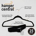 thumbnail image 2 of Hanger Central 25 pack 17 Inch Black Velvet Clothes Hangers with Swivel Hook, 2 of 6