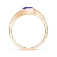 thumbnail image 2 of ANGARA Natural Semi Bezel-Set Solitaire Round 1.45 ct Tanzanite Bypass Ring in 14K Rose Gold for Women (Size-7mm) | December Birthstone, Anniversary, Jewelry Gift for Women | Natural Tanzanite Ring, 2 of 9