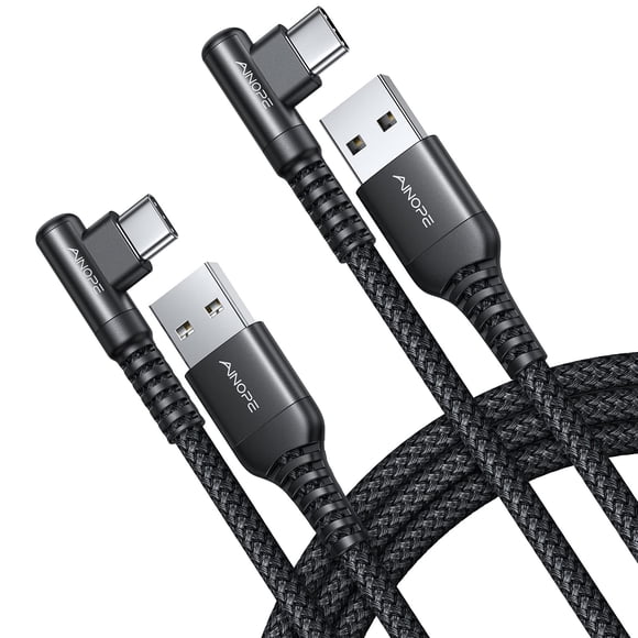 Cable USB C AINOPE, cargador tipo C de ángulo recto de 3,1 A, 10 pies, paquete de 2
