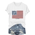 thumbnail image 2 of Dolkfu 250th Anniversary Independence Day Shirts for Women Short Sleeve Pull-on Crew Neck White T-Shirts Modern Retro Printed Tops White,Xxl, 2 of 4