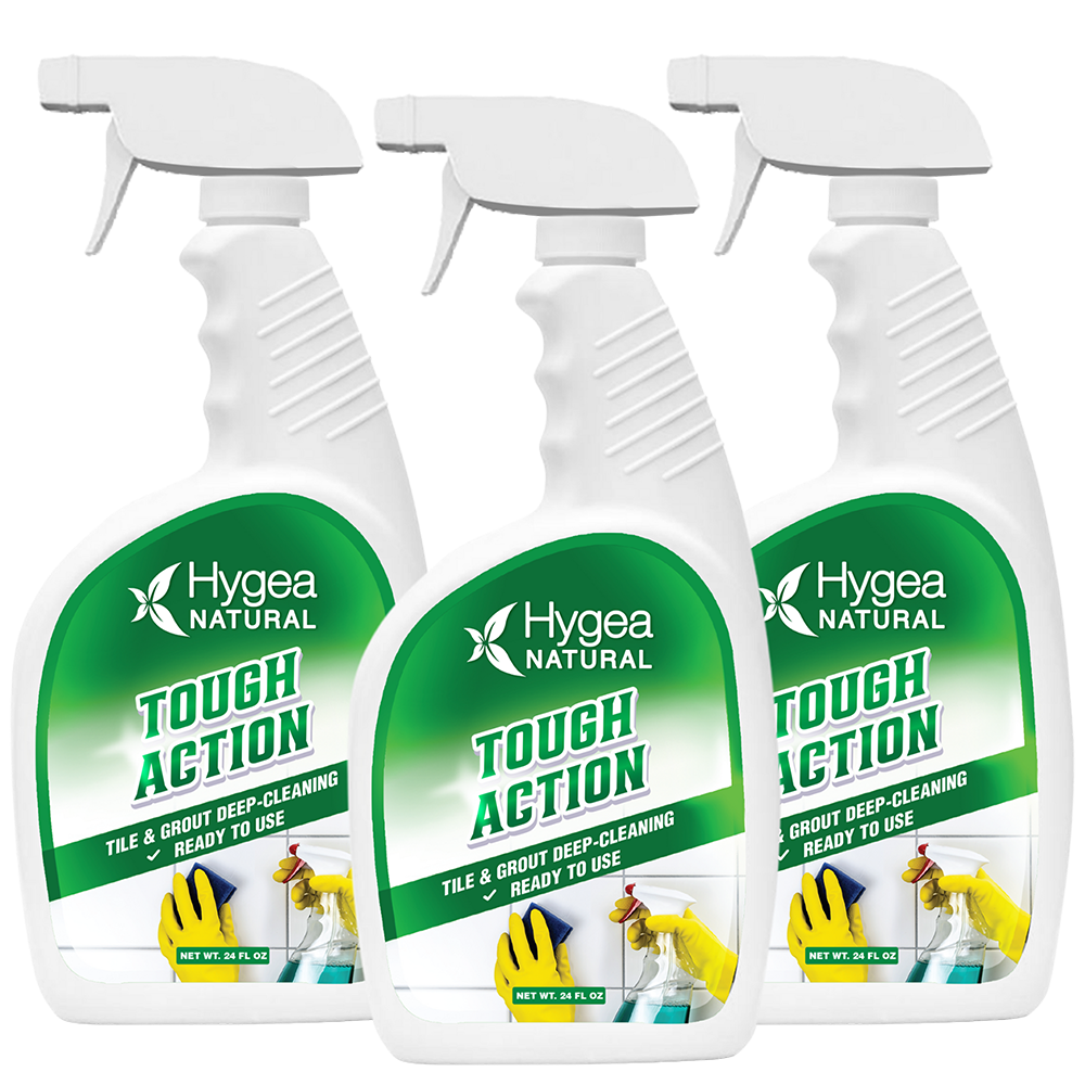 Tough Action Tile & Grout Deep Cleaning by Hygea Natural removes Dirt