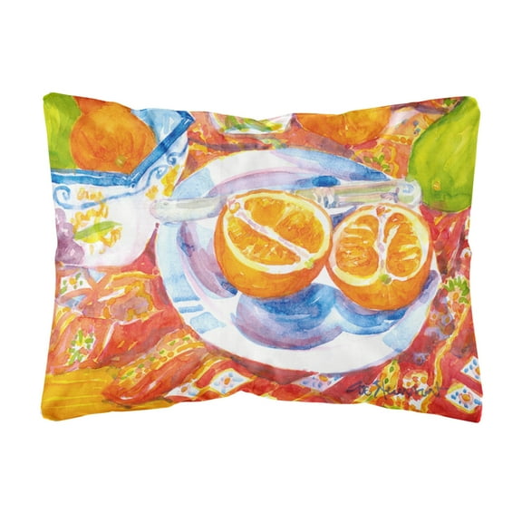 Carolines Treasures 6035PW1216 Florida Oranges Sliced for breakfast Decorative Canvas Fabric Pillow 12H x16W
