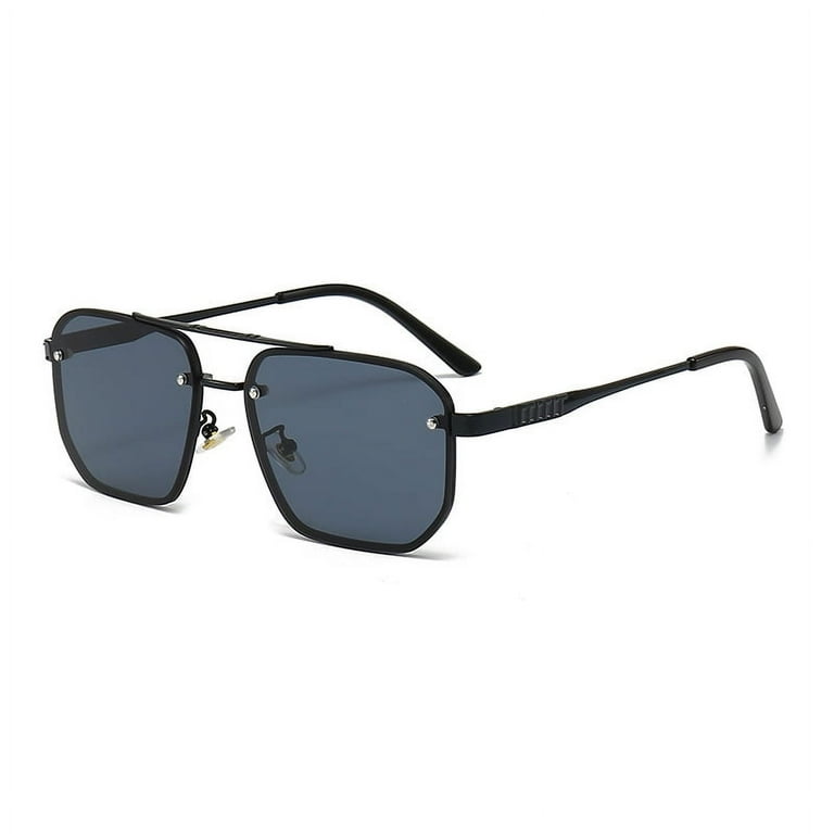 Trendy Aviator Sunglasses Mens Womens Retro Metal Rimless Frame