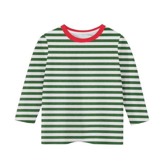 Amzcrzy Chandail en Molleton Rayé pour Enfants Bébé Manches 3/4 Col Rond Chandail en Molleton Bloc de Couleur Chandail Ample Décontracté Printemps Basique 3-11 Ans