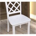 thumbnail image 6 of White 5-Piece Dining Set with Diamond Pattern Chairs, Rubber Wood Table and Chairs for Dining Room, 6 of 9
