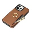 thumbnail image 6 of Decase Wallet Case for iPhone 15 Pro Max, Shockproof PU Leather Credit Card Slot with Built-in Rotation Ring Holder Stand Protective Cover Case , brown, 6 of 8