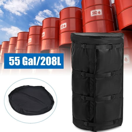 Fichiouy 55 Gal Barrel Heater Drum Adjustable Electric Thermal Blanket Storage Tank 1100W 110V