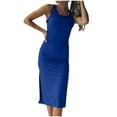 thumbnail image 1 of Robe d'Été Ample pour Femmes Mode Femmes Été Unie Col en V Sans Manches Robe à Bretelles Ample Robe d'Été pour Femmes avec Manches Robe Ample pour Femmes Été, 1 of 6
