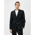 thumbnail image 3 of Basic Blazer Jacket Brooch Detailed Buttoned Pocket Slim Fit, 3 of 6