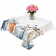 thumbnail image 2 of Blue Pumpkin Coastal Fall Table Cloth Waterproof Tablecloths, Thanksgiving Eucalyptus Leaves Tablecloth Dining Table Cover for Kitchen Party Tabletop Outdoor, Square Tablecloth 60x60 Inch, 2 of 9