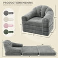 thumbnail image 4 of Yaheetech 2-in-1 Convertible Sofa  Bed Folding Sleeper Chair Bed Chenille Sofa with Armrests Bean Bag Chair for Living Room, Gray, 4 of 8