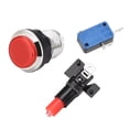 thumbnail image 3 of Botón de empuje de juego 33mm 12V Interruptor de botón iluminado LED con microinterruptor para juegos de video de arcade 5 colores, 5 piezas, 3 of 5