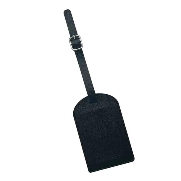 Etiquetas de equipaje de cuero PU de moda, accesorios de viaje, etiquetas de maleta, etiqueta de embarque Negro