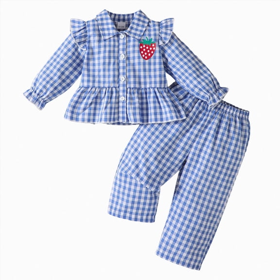 yboeqw Toddler Girls Clothes 2 Piece Outfits Long Sleeve Plaid Print Bow Top and Loose Pants Set,Size 9-12 Months