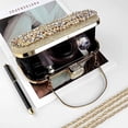 thumbnail image 2 of Bolsos de mano dorados para mujer, bolso de hombro cruzado para fiesta de noche con diamantes de imitación de cristal, bolso formal para fiesta de boda, 2 of 5