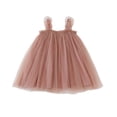 thumbnail image 3 of Vestido de falda de malla con tirantes de verano para niñas con borde de orejas de madera Falda de princesa para bebé Falda pontón, 3 of 6