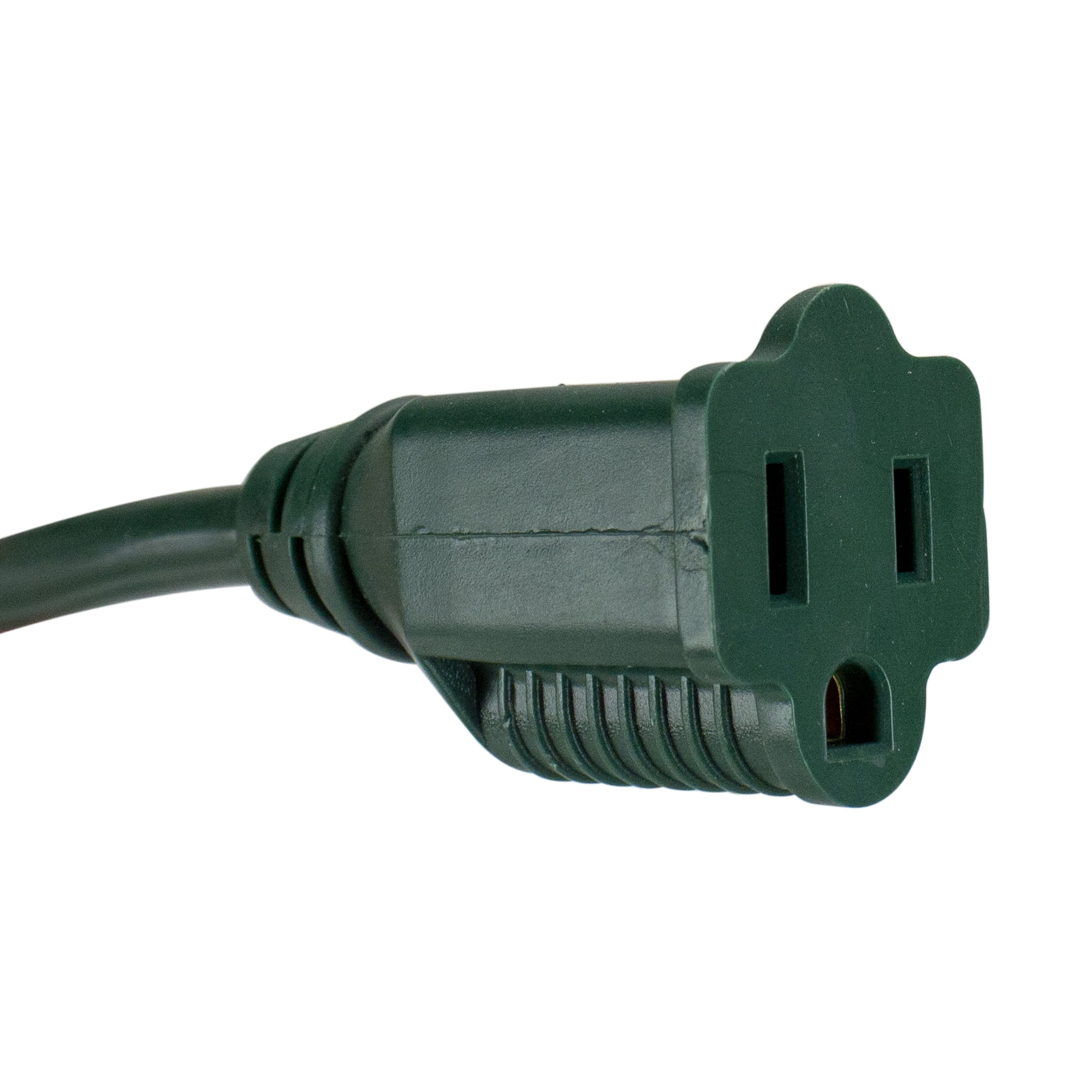 Northlight Outdoor Commercial 3-Prong Extension Power Cord with Outlet Block - 25' - Green