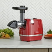 Omega Cold Press 365 Compact Masticating Horizontal Juicer, 150W Low-Speed 3-Stage Auger, in Red (H3000RED)