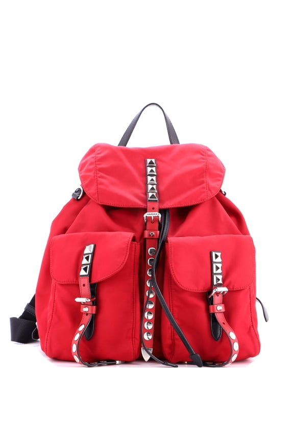 Pre-Owned New Vela Backpack Tessuto with Studded Leather By Rebag