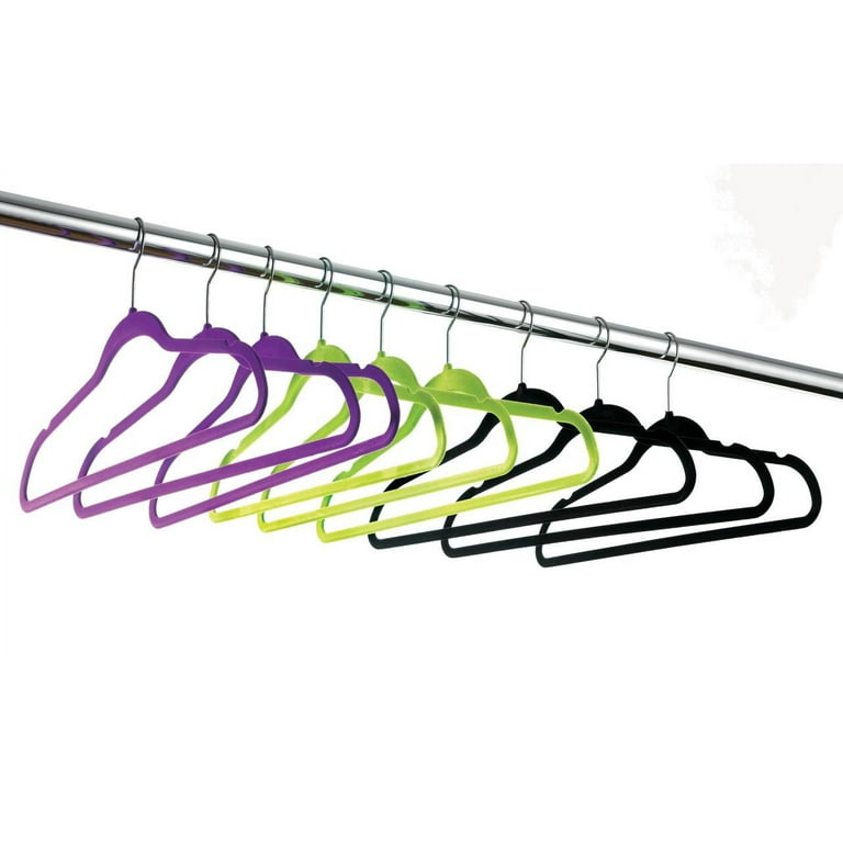 Home Basics 10 Piece Plastic Hanger Set, Black, STORAGE ORGANIZATION