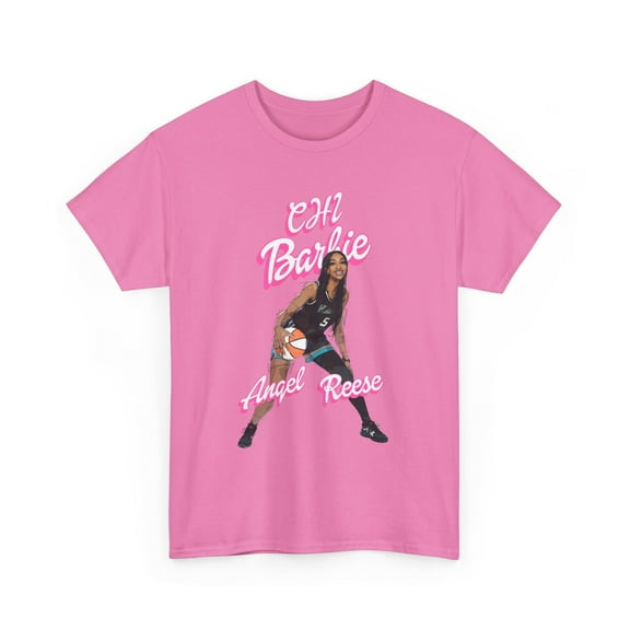 Chicago Chi Barbie Angel Reese 5 Cartoon basketball fan Unisex Cotton Tee