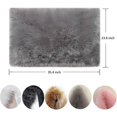 thumbnail image 2 of Square Faux Fur Fleece Fluffy Area Rugs, Washable Yoga Carpet ,Bedroom Floor Rugs, Camel - 2'x 3', Grey, 2 of 4