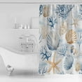 thumbnail image 4 of 72x78 Inch Shower Curtain Coastal Blue Bathroom Decor Waterproof Fabric Bathtub Bath Curtains Decorative Coral Starfish Seashells Beach Summer Extra Long Shower Curtain Set with Hooks, 4 of 6