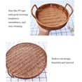 thumbnail image 4 of Bearachild Bandeja tejida redonda con asa, ligero para pan y fruta, cesta de almacenamiento de cocina para el hogar, goma negra, 20cm y 4cm Type3 NO3, 4 of 6