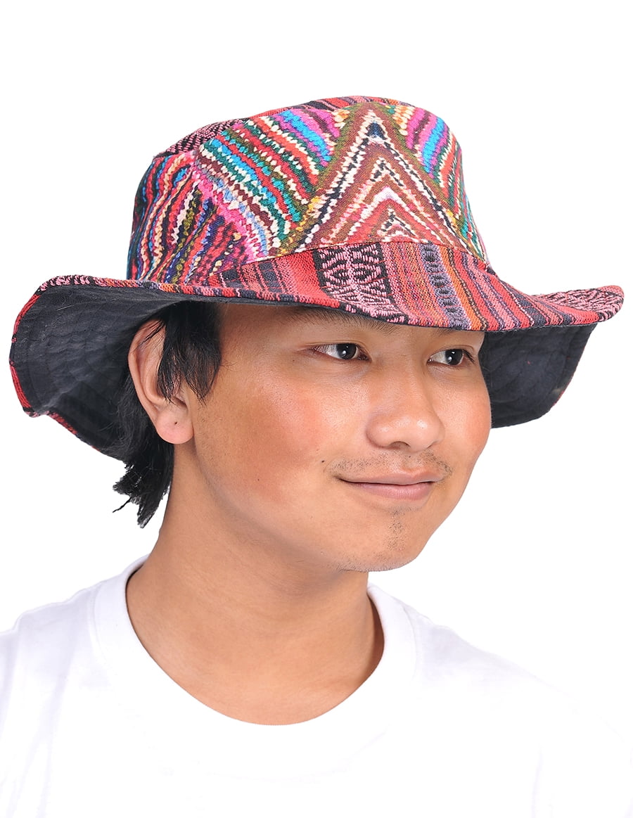 Cotton Bucket Hat with Patch Designs for Festival Rave Boho Patchwork Bucket Hat, Festival Bucket Hat, African Print  main image 2