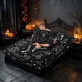 thumbnail image 4 of Homewish Halloween Skeleton Twin Sheets, Black Cat Castle Owl Bedding, Black White Orange, 3-Piece (1 Flat Sheet, 1 Fitted Sheet and 1 Pillowcase), 4 of 6