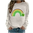thumbnail image 1 of Mceream Femmes St Patricks Day Chandail en Molleton Décontracté Mode Trèfle Irlandais Chemises Imprimé Graphique Mignon Manches Longues Chandail à Enfiler Chemise Hauts Grande Taille Tenue de Fête et Cadeau Kaki m, 1 of 7
