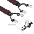thumbnail image 2 of Buyless Fashion 2 Pack Suspenders for Men - 48" Elastic Adjustable Straps 1 1/4" - X Shape - 5133-2-Brown, 2 of 7