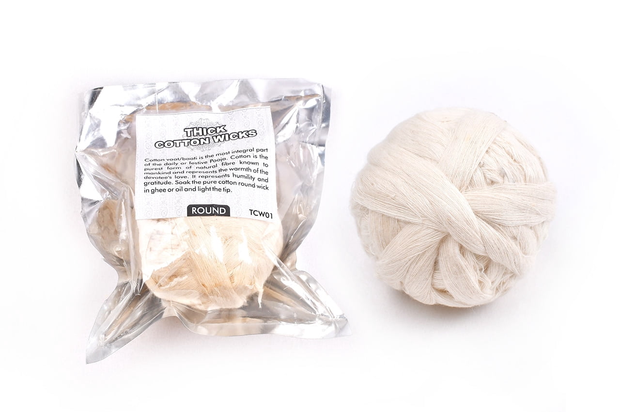 Rudra Centre Thick Cotton Wicks - Round