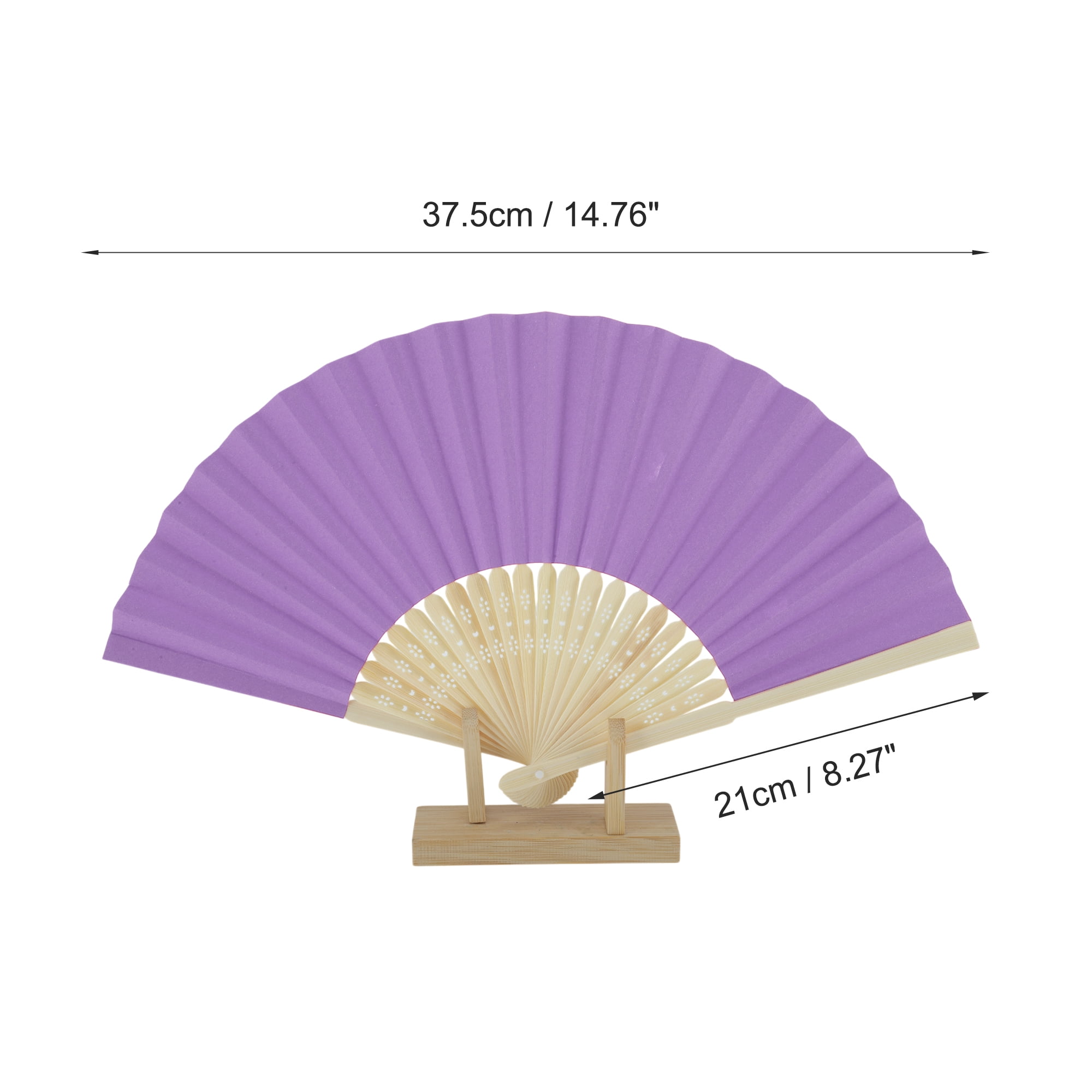 Unique Bargains Portable DIY 7-Inch Blank Folding Fan 1 Pc Purple
